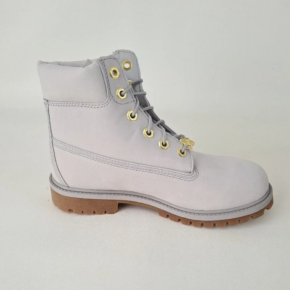 Timberland 6IN PREMIUM Junior Grey Waterproof Boots - Picture 3 of 12